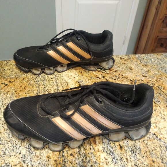 RARE COLORWAY AND MODEL ADIDAS BOUNCE BLACK/GOLD SHOES MEN'S SIZE US 13 - Picture 1 of 12